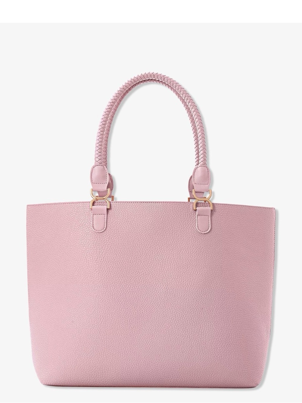 Pink Braided Handle Tote Bag - Dusty Rose